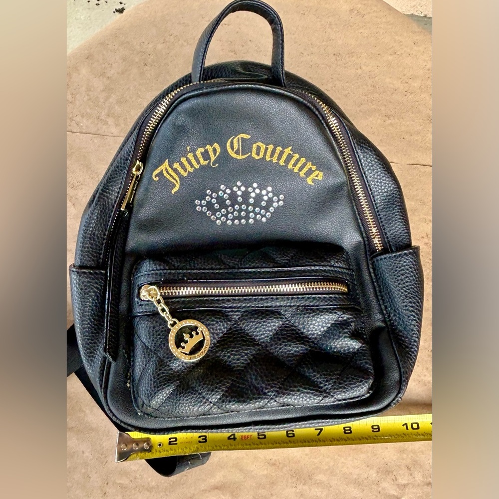 Juicy Couture Backpack Bag Purse, black gold